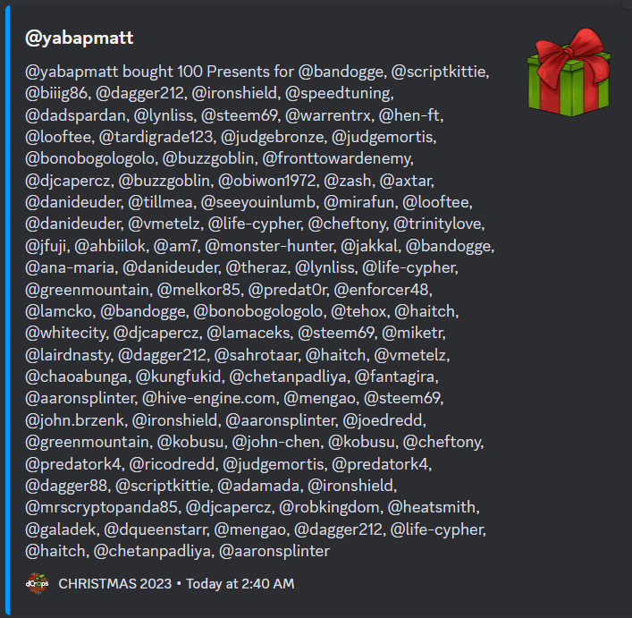 d_crops's tweet photo. Tis the season of giving.

Our Christmas event ends soon! Make sure you use your candy canes before the event ends!

#nft #dcrops #splinterlands https://t.co/KeKgvoszRK