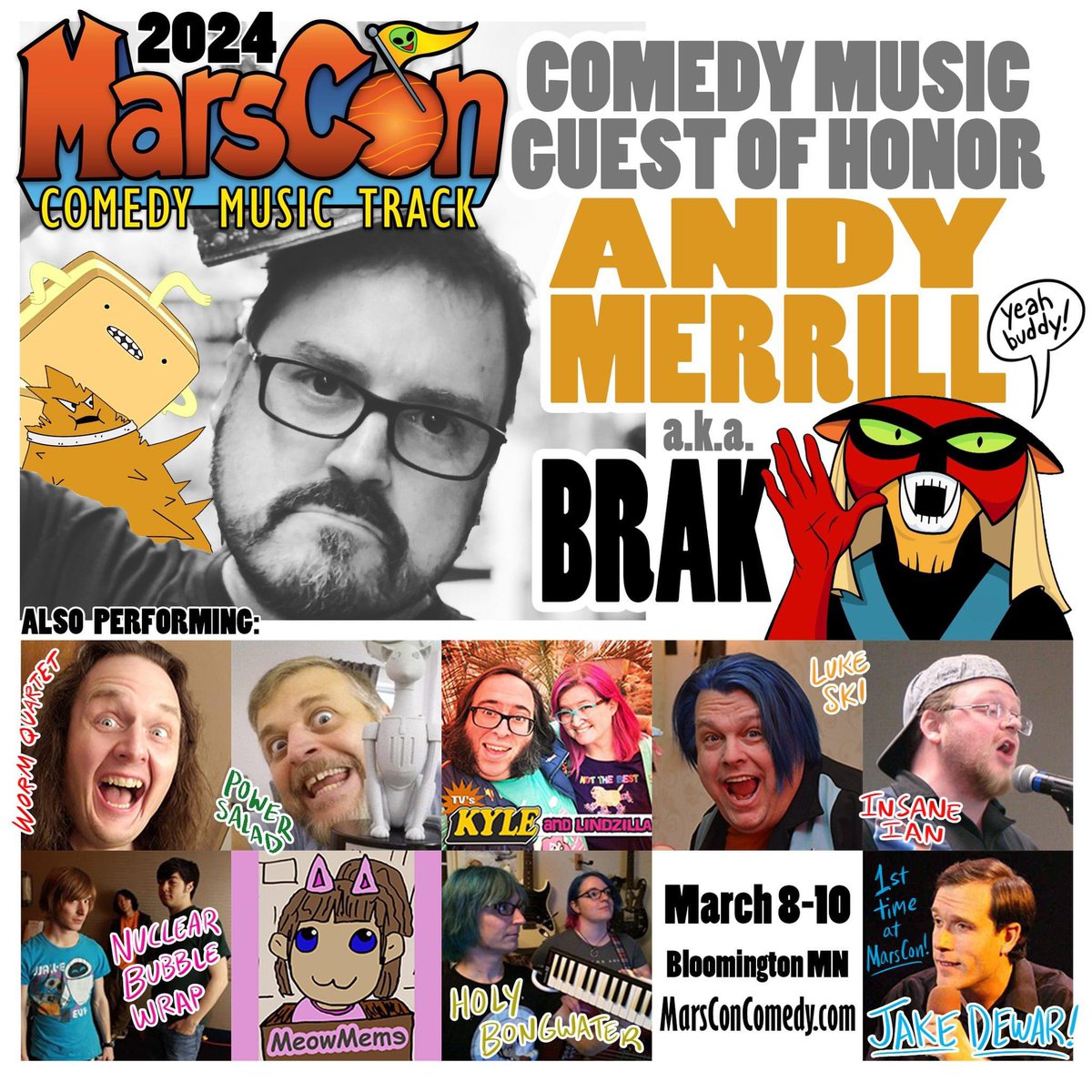 We are playing MarsCon in Bloomington MN again this year! This will be a 3-piece stripped down set. Also, Jace+Julia’s song parody project <a href="/holyb0ngwater/">Holy Bongwater</a> will be kicking off the whole event!