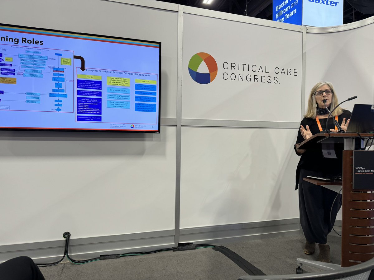TheDirectorDoc's tweet photo. Former #AACN President Beth Wathen has done it again! She took to the podium at #SCCM24 to share the incredible work of the @ChildrensColo Code Response Team.  #nursetakeover #LeadershipMatters #psychologicalsafety #forwardthinking https://t.co/0bJDAl2Z5Z