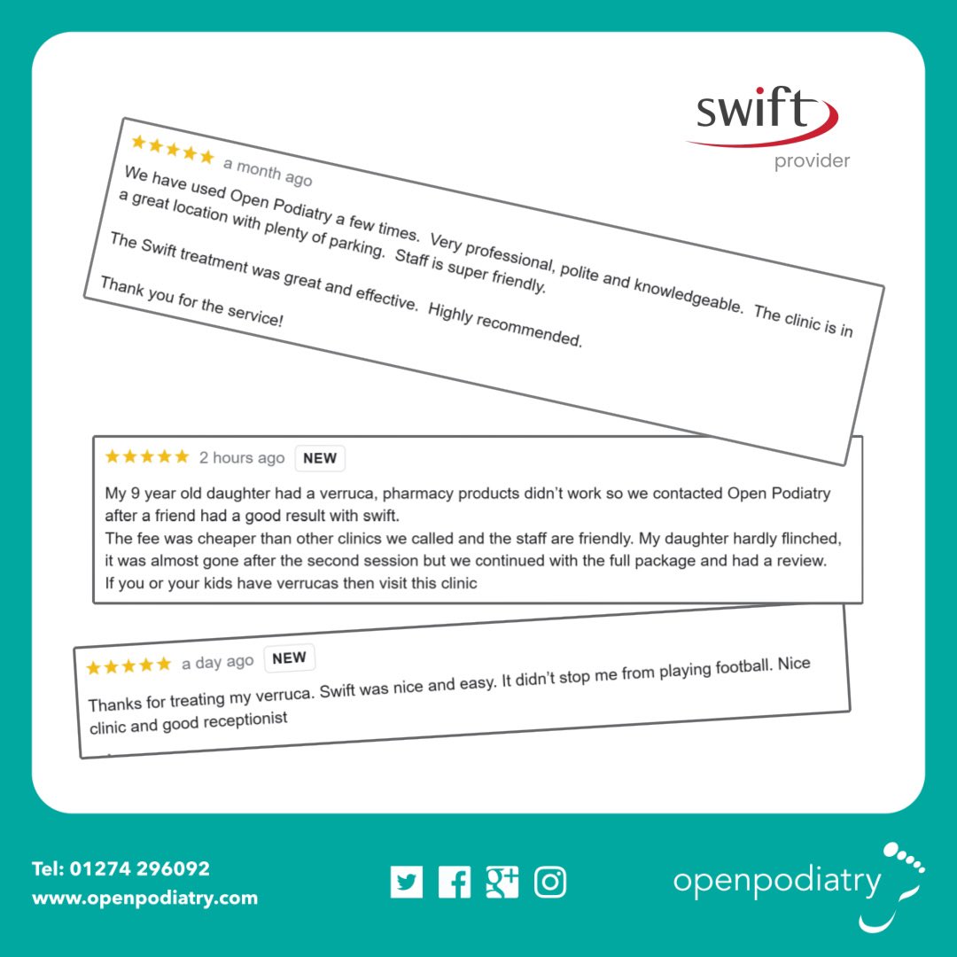 OpenPodiatry's tweet photo. Quick & easy treatment using Swift to get rid of stubborn verrucas
#Podiatry #feet #Bradford #footpain #verruca #openpodiatry #painfulfeet #nails #wartremoval #treatedverruca #swifttreatment #verrucatreatment #bradfordpodiatrist #health #Healthy #running #walking #sports https://t.co/osEM4kx8X6