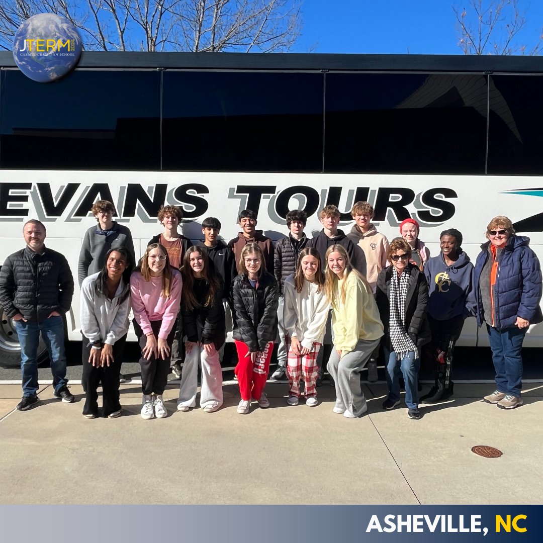 CarmelCougars's tweet photo. Asheville bound!! Join us in prayer for CCS Jterm, as more than 350 students and 42 faculty and staff will disperse across Charlotte and the globe to learn about how God created them and what their passion and calling on their lives might be for the future. #jterm24 #ccshs https://t.co/qxOOzYXHkq