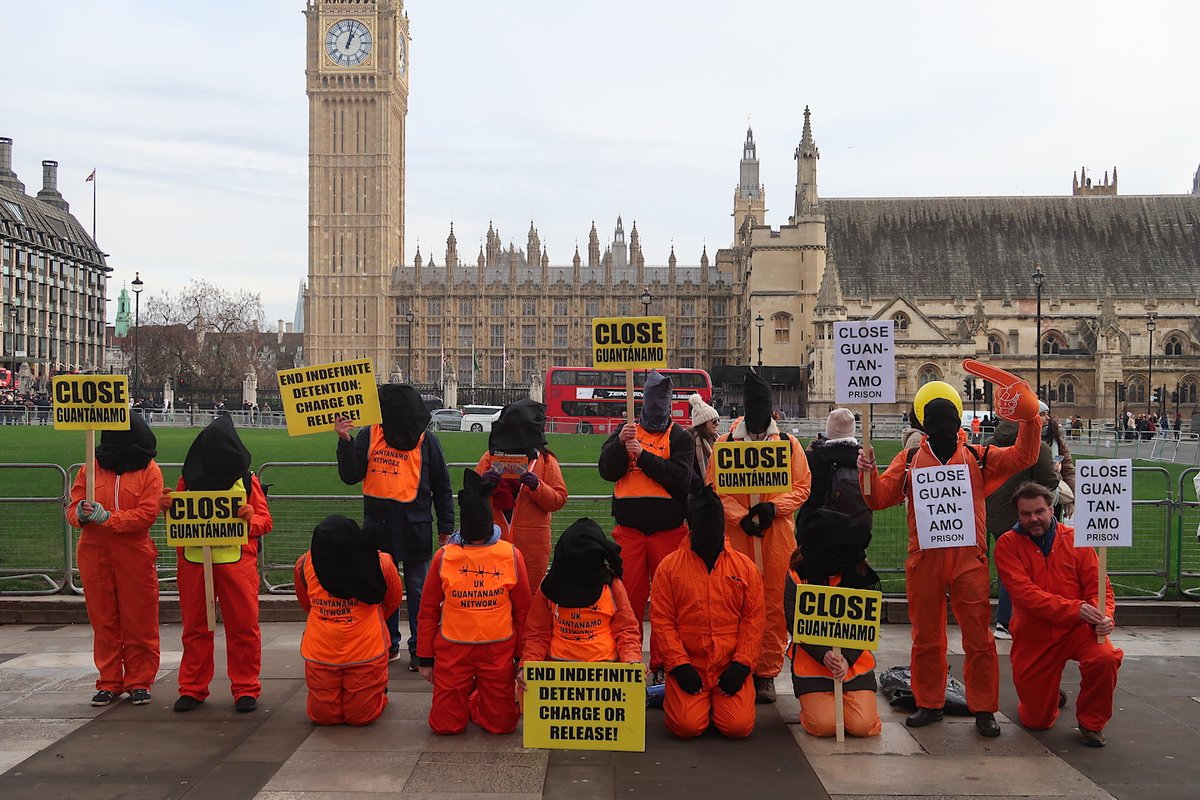 GuantanamoAndy's tweet image. A few photos I took of the excellent march and rally for the closure of #Guantanamo in central London yesterday - from Parliament, up Whitehall, via 10 Downing St to Trafalgar Sq, where there were speeches. Videos to follow. More here: facebook.com/andyworthingto…