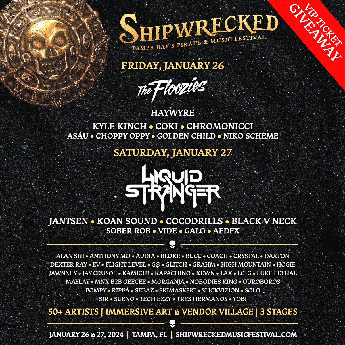 🎁 GIVEAWAY: Here's your chance to WIN a pair of VIP Full Weekend Boarding Passes to Shipwrecked 2024!

---

TO SUBMIT 1 ENTRY:
❤️ - LIKE
🔁 - RETWEET

---

TO GAIN BONUS ENTRIES:
👥 - TAG YOUR CREW in the replies below (1 tag = 1 entry, entries are unlimited)

---

Good luck!