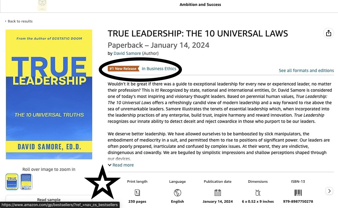 TRUE LEADERSHIP is a #1 BESTSELLER! On Amazon now for a one-time SALE price of $6.50 (regular price $19.99, returns tomorrow). My new book is #1 in New Releases! Get your copy NOW—for any leader, any age, any enterprise. Don't miss out! #leadership #liderazgo #truth #verdad