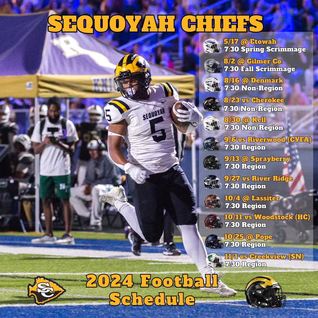 Sequoyah Football 2024 Schedule