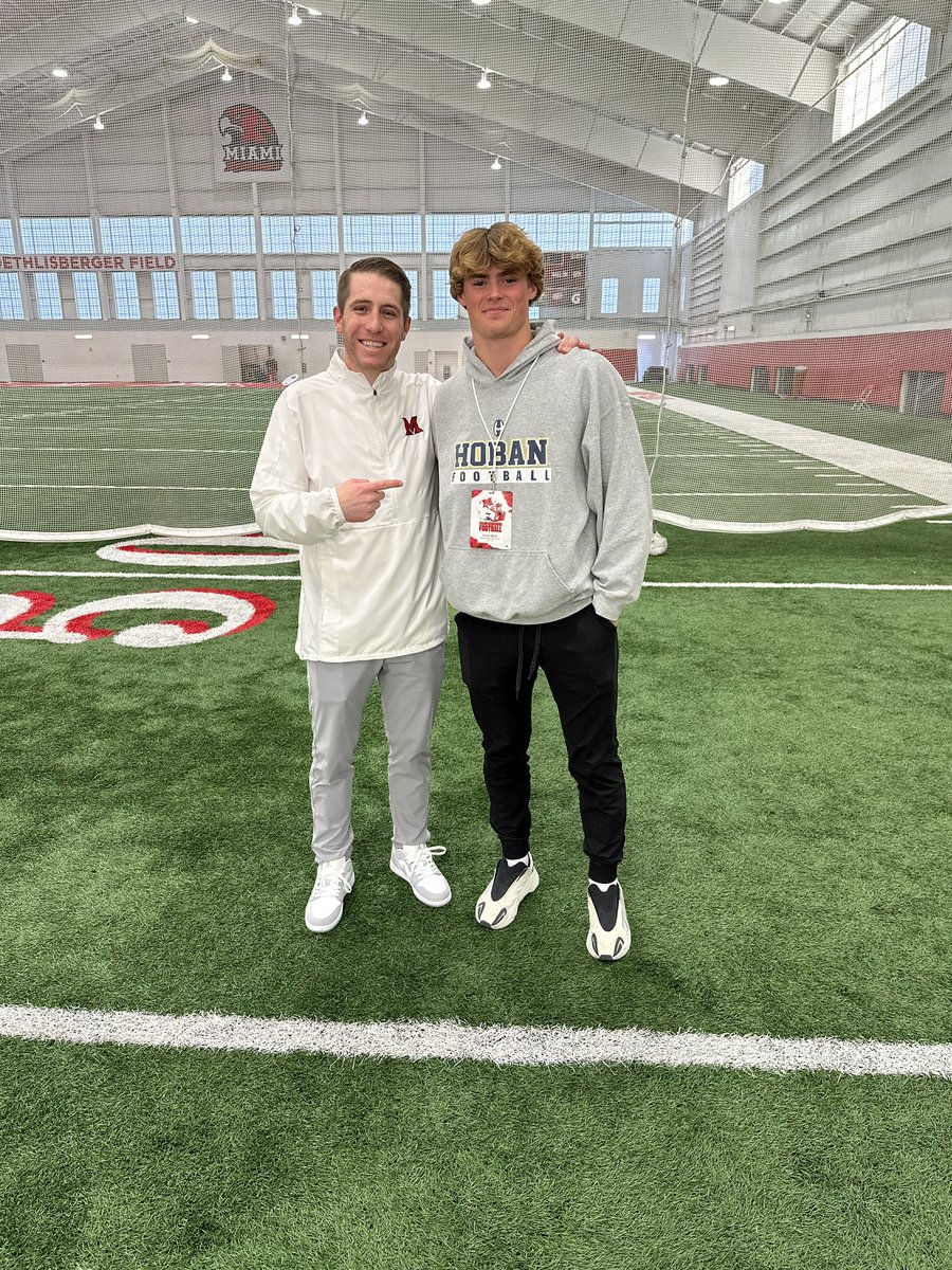 mintz_tanner's tweet photo. After an amazing junior day @MiamiOHFootball and an amazing talk with @Martin_Miami_HC and @Coach_JoeBowen i’m bless to receive my 3rd D1 football offer to Miami University! Can’t wait to be back in the spring.@HobanFootball @showcaseneohsfb @CoachBrechin @Coachjpatton https://t.co/YmsZpxUKOz