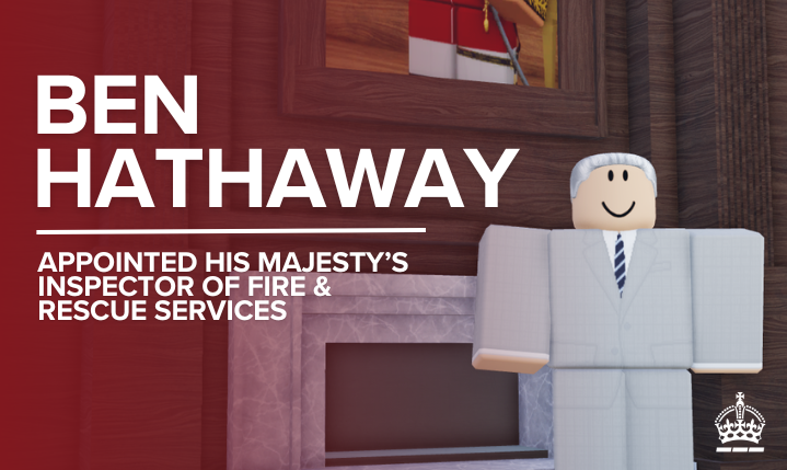 hmicfas's tweet photo. 🧑‍🚒 HMICFAS is pleased to announce the appointment of BenHathaway as His Majesty's Inspector of Fire &amp; Rescue Services. https://t.co/01JN6DVHld