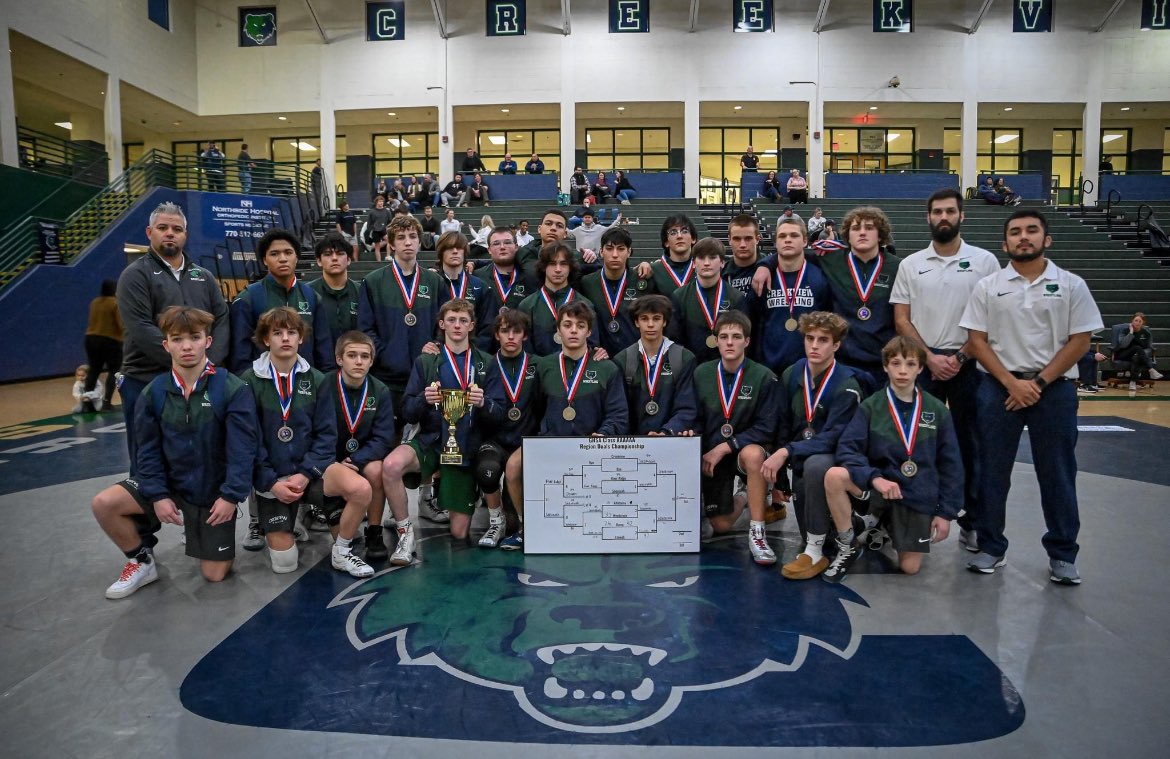 MSalas1015's tweet photo. Creekview wrestling— won our 6a region and came in 4th in the state.  Out of 57 schools in 6a, our Creekview grizzlies came in 4th… not bad.  Small but mighty https://t.co/m6PkrH41KM