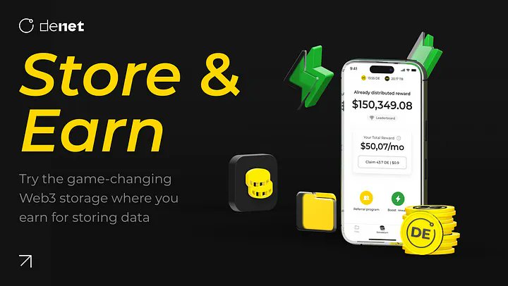A Guide about @DeNetPro Store&Earn!

'How to earn hundreds of $ by just storing data!'

Let's Dive in;
#Blockchain $DE #DeNet #FileStorage #Storage #Web3