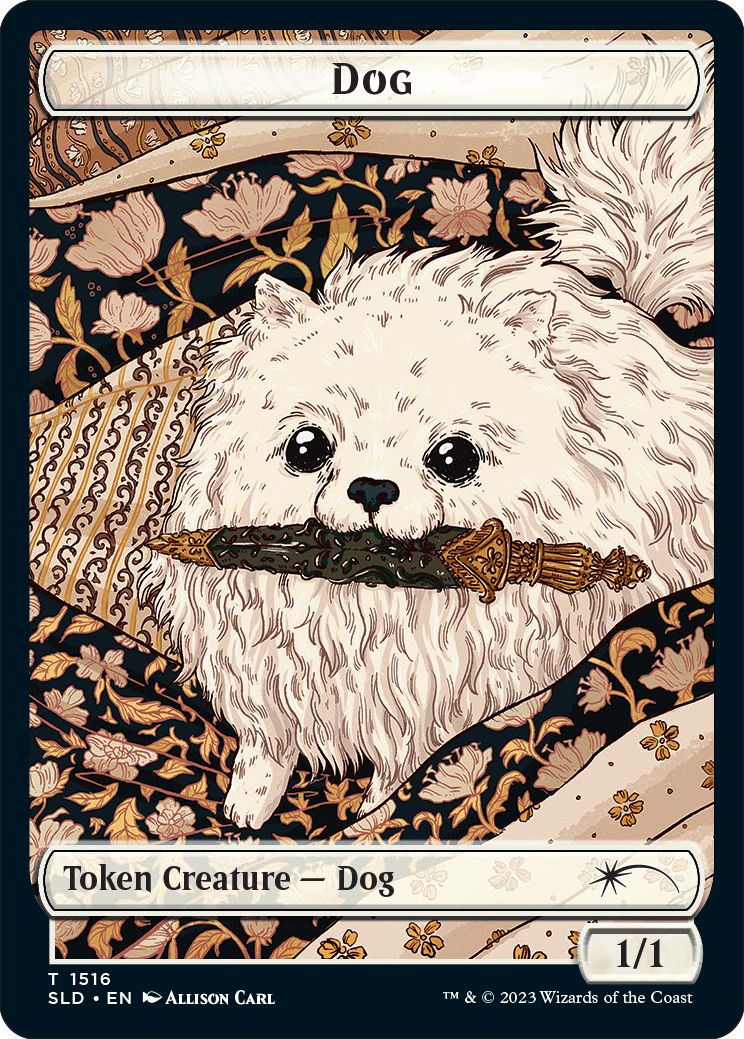 My double-sided cat/dog token card was announced for MtG Secret