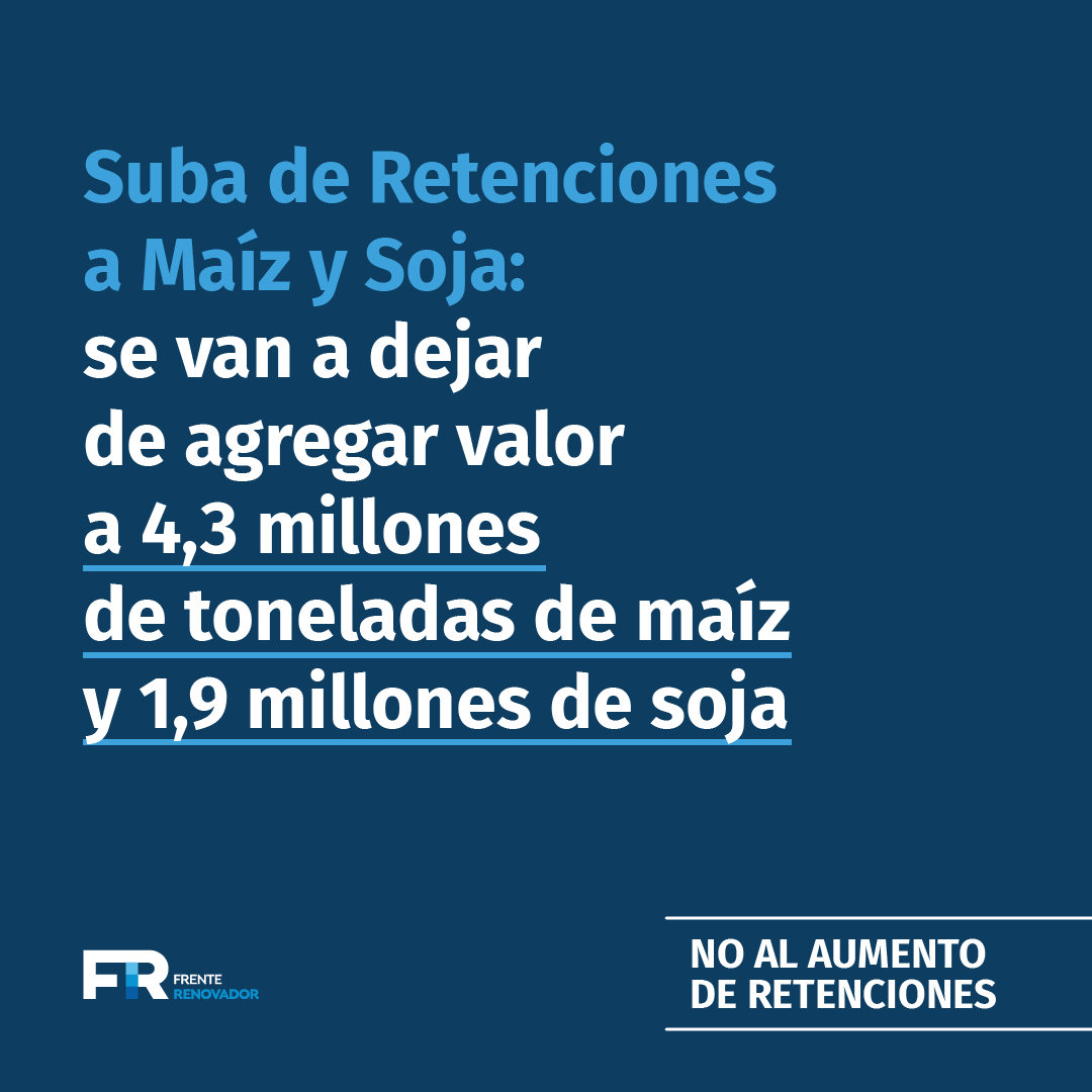 NO AL AUMENTO DE RETENCIONES
En la peor sequía de la historia se bajaron las retenciones. Hoy vamos a la mayor cosecha de la historia, y con una devaluación del 120% que multiplica cuatro veces la recaudación.
Las retenciones se deben mantener en CERO.