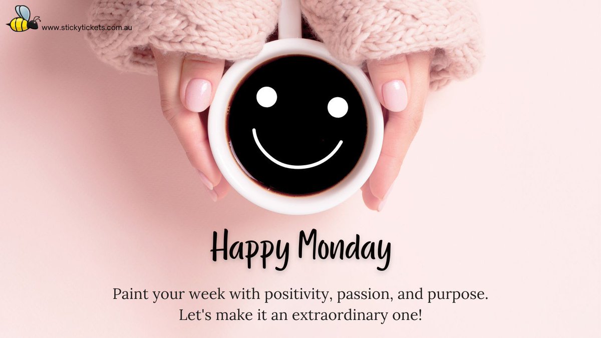 stickytickets's tweet photo. 🚀 Mondays are like a blank canvas waiting for your masterpiece. Paint your week with positivity, passion, and purpose. Let's make it an extraordinary one! 🎨 #MondayInspiration #StickyTickets https://t.co/FfCVNGY3SX