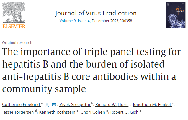 New Article Alert! It is super important not to vaccinate people who are anti-HBc+ to save resources and also not to give the impression to patients they are “protected” and not at risk for reactivation Read more here: doi.org/10.1016/j.jve.… #hepatitisB #HepatitisTesting