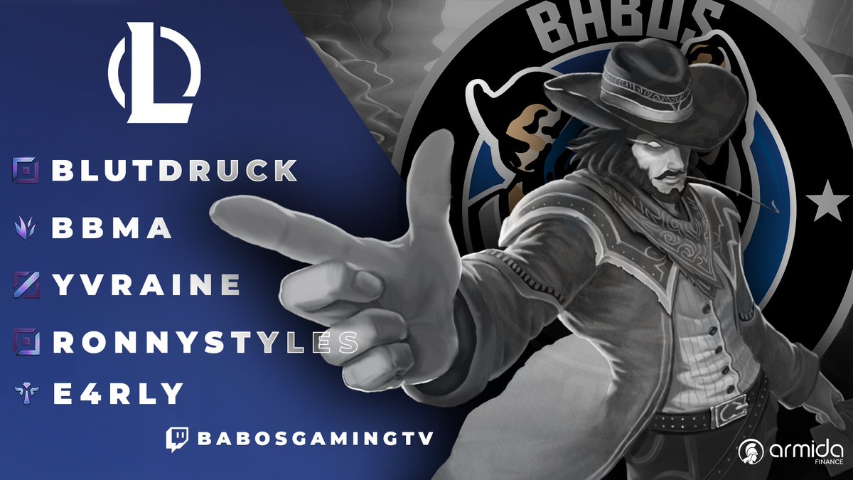 We are back! 🔥

For our first announcement in 2024, we are happy to welcome our new LoL roster.

🇩🇪Top: <a href="/DrBlutdruck/">Blutdruck</a>
🇩🇪Jgl: <a href="/LolBbma/">bilbo schmuggins</a>
🇩🇪Mid: <a href="/YvraineLoL/">Martin</a>
🇩🇪ADC: <a href="/RonnyStyles/">Ronny Styles</a>
🇩🇪Sup: @E4ARLy_lol

M: <a href="/Maxcraft90/">Maxcraft</a> 

All games will be live on twitch.tv/babosgamingtv 👀