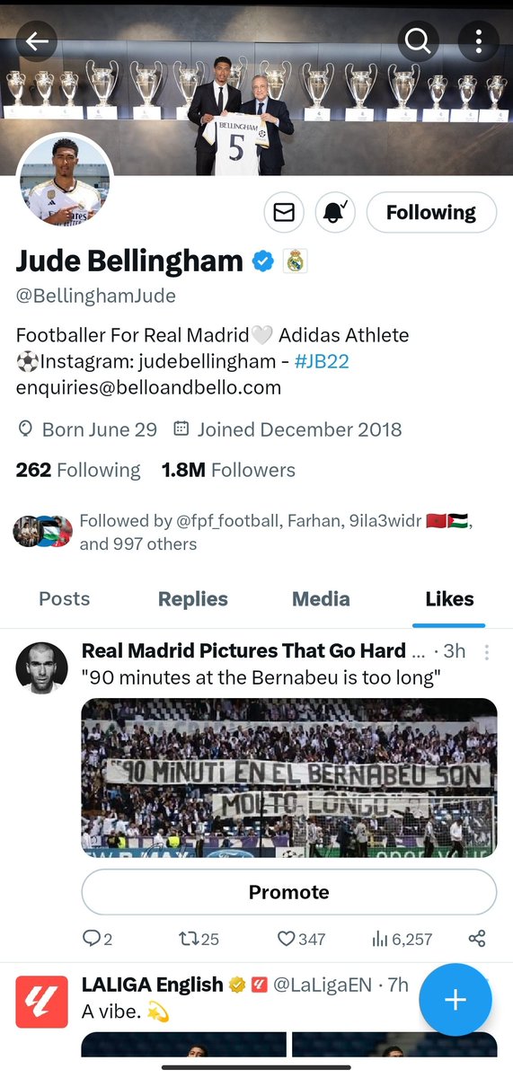 RMadridPix's tweet image. Bellingham put a LIKE on my post, Do you know what that feeling means馃