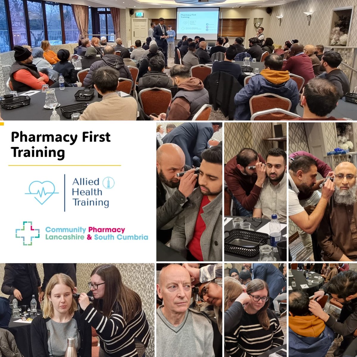 AHTraining1's tweet image. We're at it again today, delivering the theoretical content and the practical examination skills required for the new community pharmacy NHS "Pharmacy First" service to pharmacists on behalf of Community Pharmacy Lancashire and South Cumbria.

@ComPharmLSC @ComPharmEngland