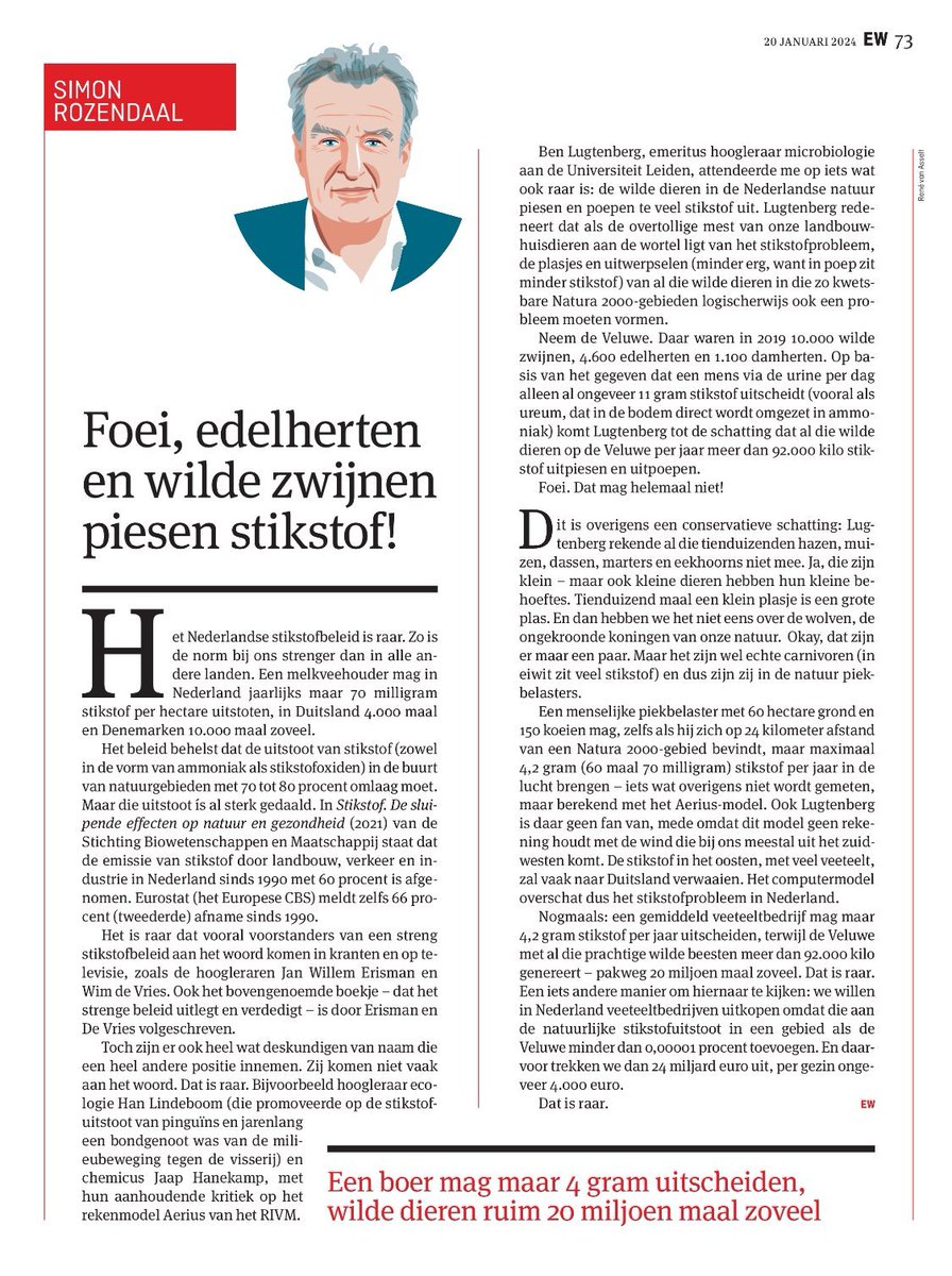 Tja... we zijn in NL al zoveel jaren Roomser dan de paus.
Hoezo level playing field in EU voor de boeren.... #NOT.
Artikel <a href="/Simon_Rozendaal/">Simon Rozendaal</a> in @ewm