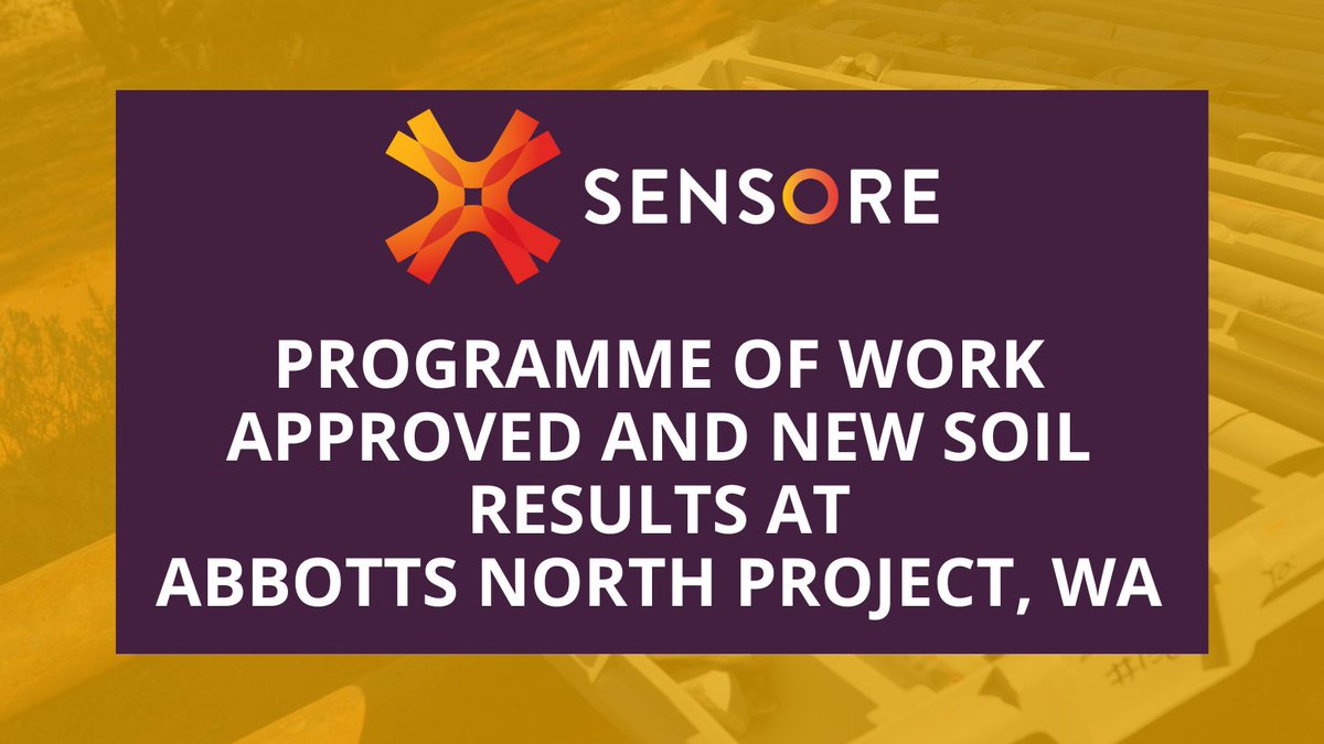 OreSens's tweet photo. We are set for Feb 2024 drilling at Abbotts North, following successful soil sampling and Programme of Work clearance; new #lithium prospects identified: https://t.co/u3P4Ez8P8C

Re-branding of SensOre (#S3N) to Premier1 Lithium (#P1L) awaiting final #ASX approval. https://t.co/g6Sm1JfYyZ