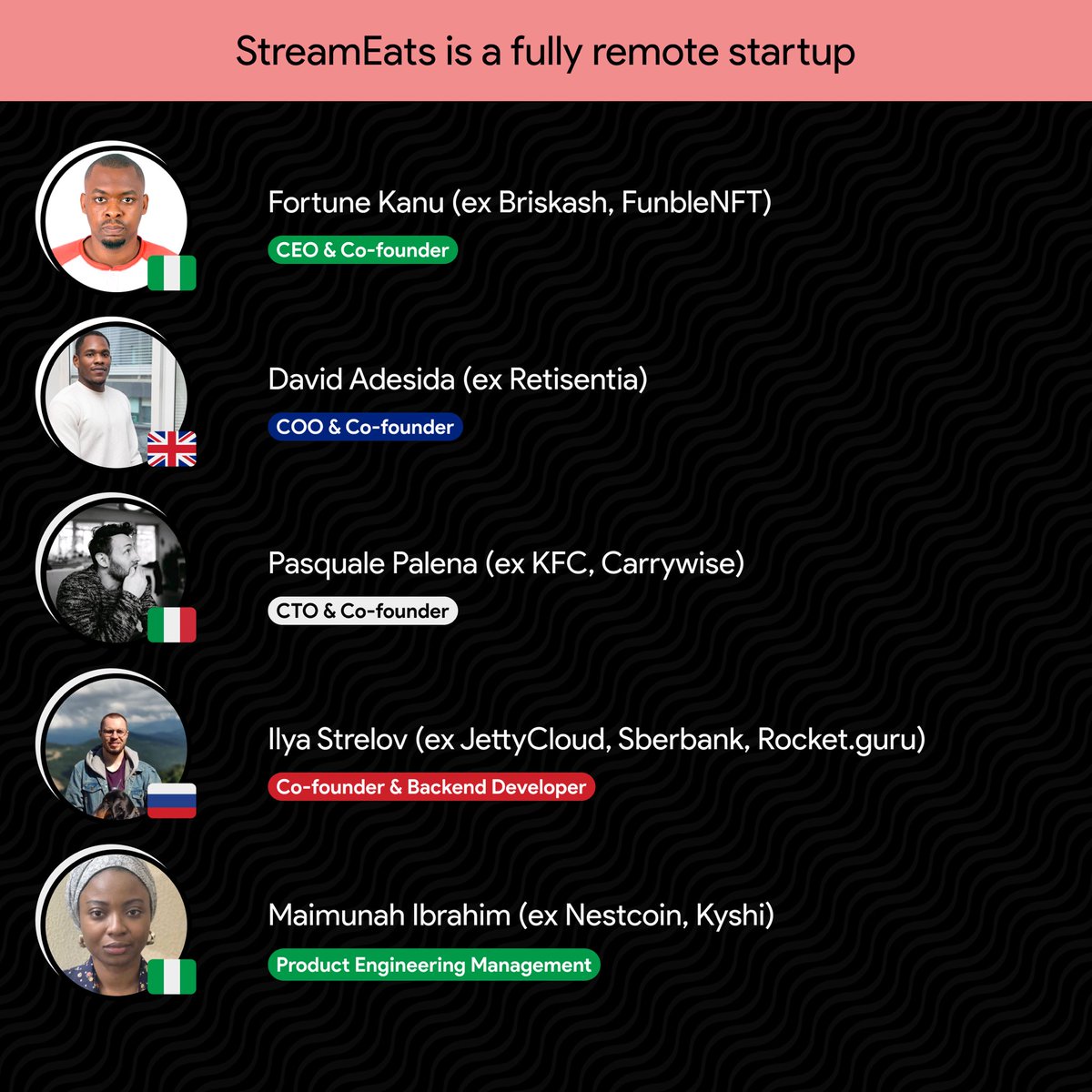 streameats's tweet photo. Meet the StreamEats Team. 🥂 https://t.co/MFif2OYuPo