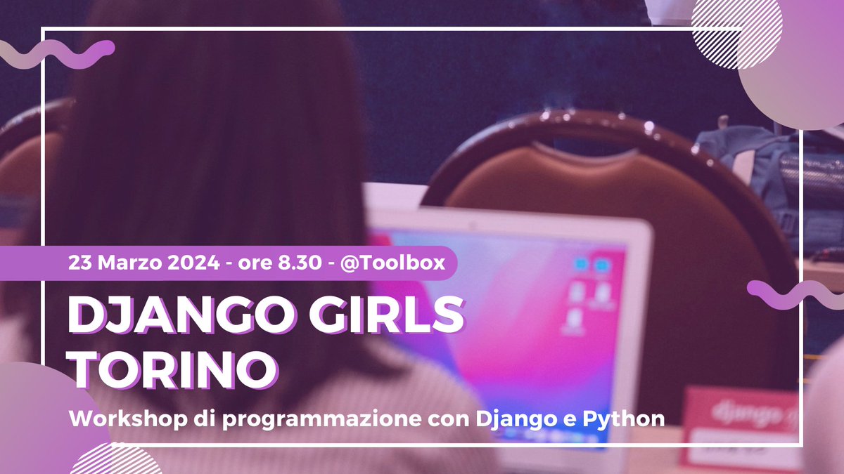 .@djangogirlsIT sta per tornare per il suo primo workshop dell’anno! Django Girls arriverà a Torino, il 23 Marzo 2024 presso il @tlbxcoworking! 😎 Le iscrizioni sono aperte fino al 20 febbraio.🏃‍♀Corri a iscriverti: 🔗djangogirls.org/en/torino/appl… #python #django #opensource #OS