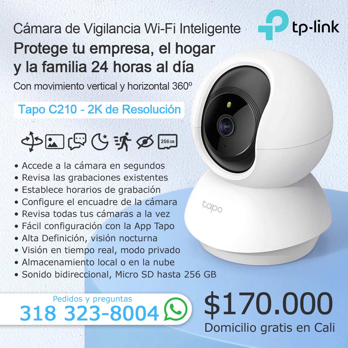 Camara Wi-Fi de vigilancia Tapo C210 Tp-Link