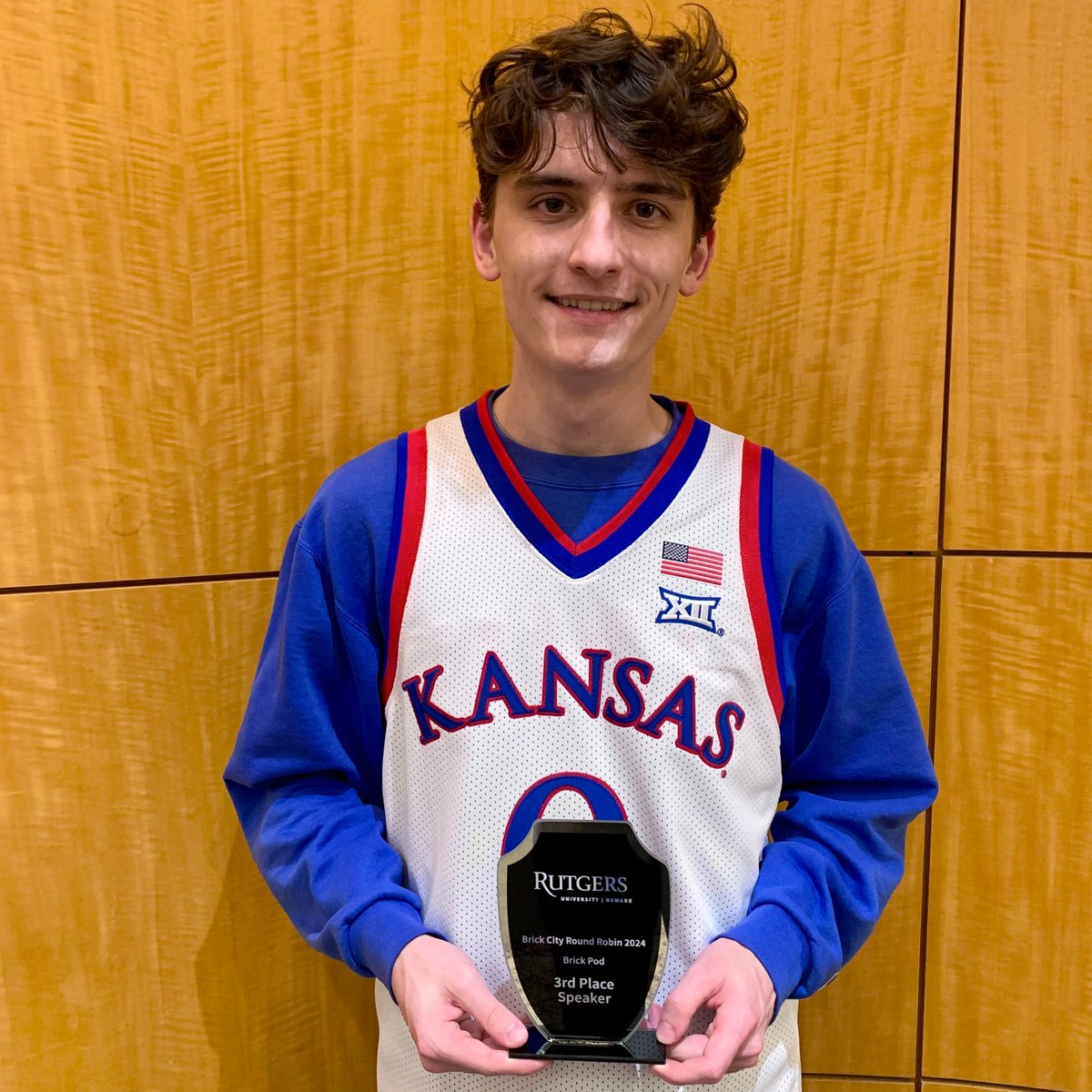 KansasDebate's tweet photo. The Jayhawks win a THIRD consecutive tournament as both MP and RS win their semifinals debates to close out finals of the RU-N Brick City Round Robin!! 🧱🏆

They also snag several top three speaker awards in their pods!
🥉 - John
🥈 - Graham
🥇 - Will

#RockChalk 💙❤️🔥 https://t.co/7lqC7IqcxN