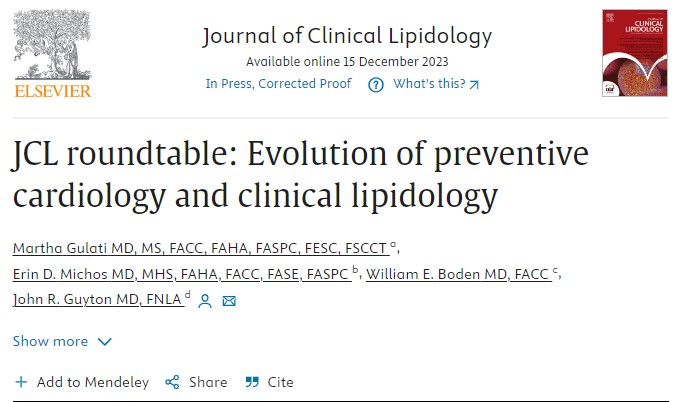 In this roundtable discussion for @LipidJournal, I had the pleasure to chat with @DrMarthaGulati, William Boden, John Guyton about the intersection of the fields of preventive cardiology and clinical lipidology. #cvPrev #lipids @nationallipid @ASPCardio sciencedirect.com/science/articl…