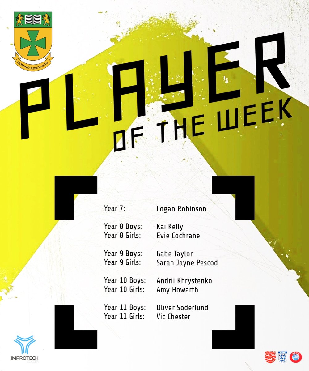 ImprotechElite's tweet photo. Well done to this weeks Elite Academy St Bede’s ‘Player of the Week’ recipients - keep up the hard work everyone.
#improtechsoccer https://t.co/N6gnzJ6ugh