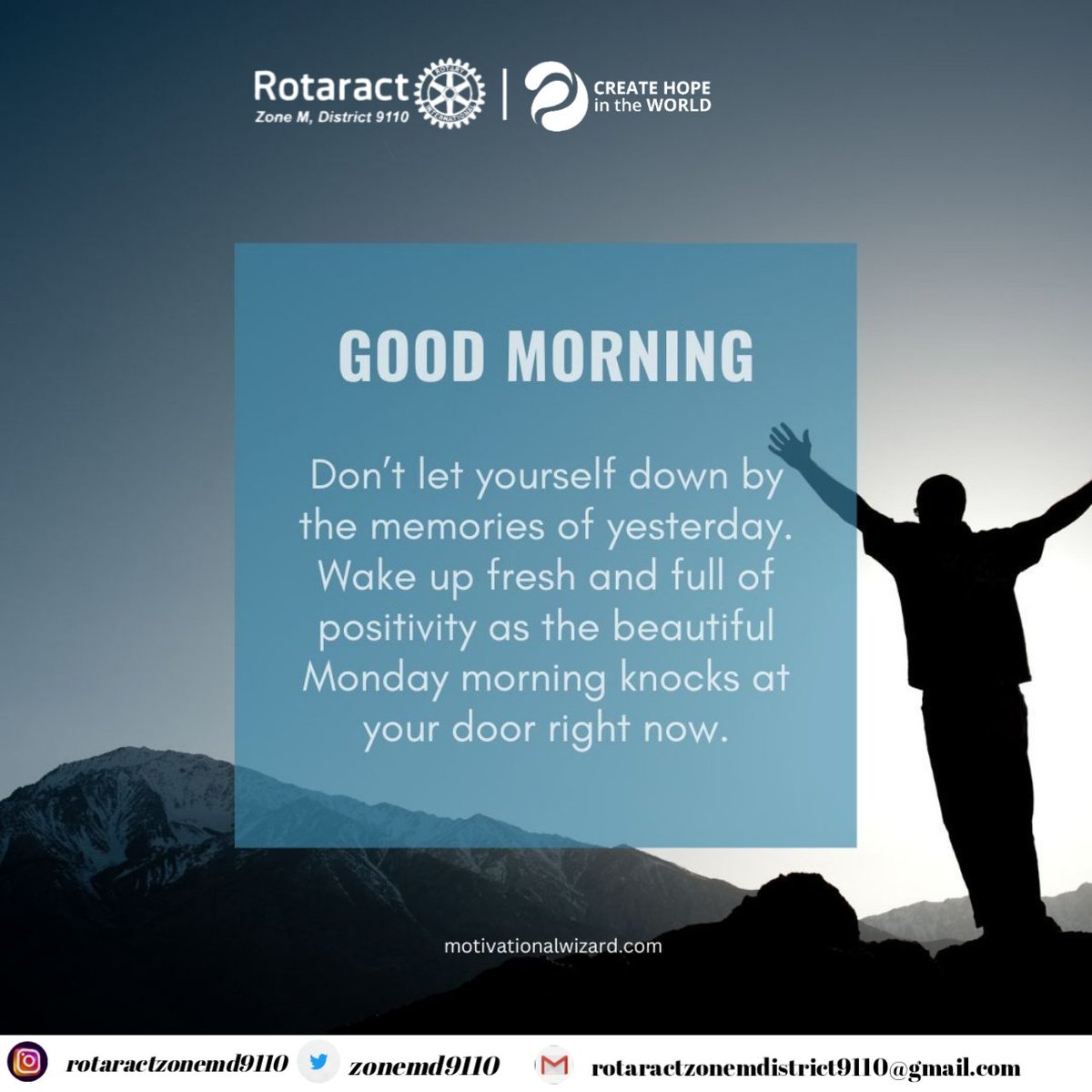 zonemd9110's tweet photo. Dear fellow Rotaractors, 
It's Monday again!!💃🏾💃🏾

#MondayMotivation #Zone M
#CreateTheHope

*Public Image Team*
#Rotaract Zone M D9110# https://t.co/sP33oiMCmS