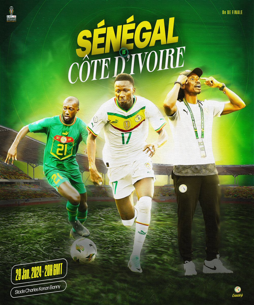 𝙅𝙊𝙐𝙍 𝘿𝙀 𝙈𝘼𝙏𝘾𝙃 | Sénégal vs Côte d’ivoire - Huitième de finale - #AFCON2023 ⌚️Coup d’envoi : 20h00 GMT 📺 RTS 1 Senegal #SENCIV