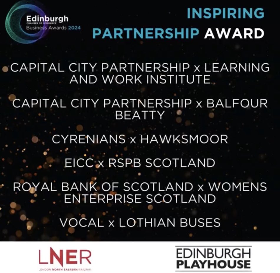 Delighted to be nominated twice in the Inspiring Partnership Award at the Edinburgh Chamber awards. One with Balfour Beatty on upskilling the Ukrainian community and for Learning and Work Covid job changers. @CapitalCityPart @EdinChamber @LearnWorkUK @balfourbeatty