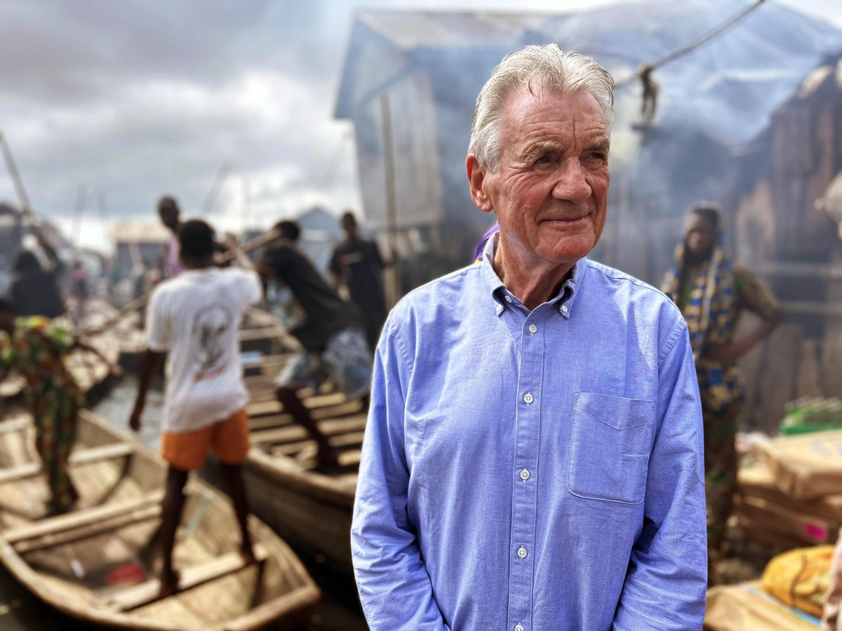 mirrorjeffers's tweet image. Michael Palin has travelled to Nigeria for a new @channel5_tv series. He says: “Sometimes inspiring, sometimes a perplexing challenge, my journey through this rich, raucous mix of a country hardly gave me time to draw breath.” Michael Palin: Into Nigeria with be a 3 part series.