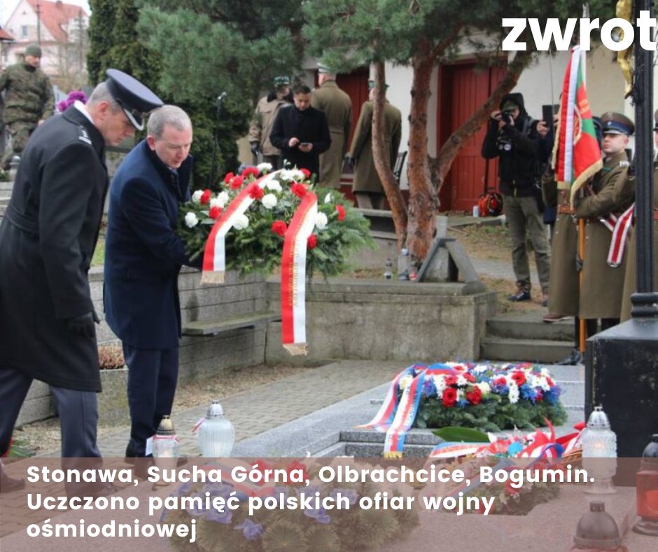 Zwrot's tweet photo. W sobotę 27 stycznia polskich obrońców Śląska Cieszyńskiego poległych w styczniu 1919 roku upamiętniono nie tylko w Stonawie. Delegacje odwiedziły także kolejno cmentarze w Olbrachcicach i Suchej Górnej. 

Szczegóły na portalu https://t.co/bCvBB5F3t6:  https://t.co/RnifWkIRu6 https://t.co/XXv68fKeeS
