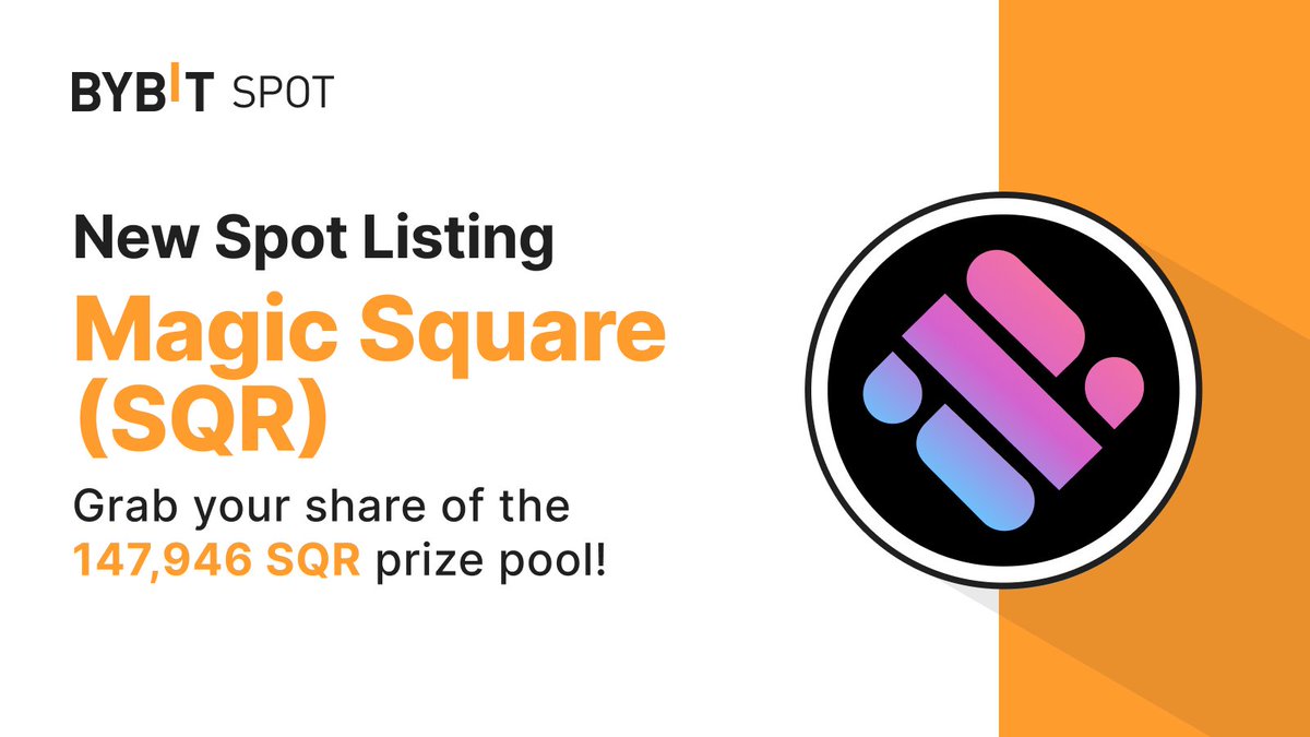 Bybit (@bybit_official) on Twitter photo 📣 $SQR is now on #BybitSpot with <a href="/MagicSquareio/">Magic Square</a>.
Join our 1-month Savings event for a 60% APY and a chance to win from the 147,946 SQR prize pool!
💫 Join Event: i.bybit.com/abkqAiD
🌐 More Details: i.bybit.com/2FhabImW
#TheCryptoArk #BybitListing 📣 $SQR is now on #BybitSpot with <a href="/MagicSquareio/">Magic Square</a>.
Join our 1-month Savings event for a 60% APY and a chance to win from the 147,946 SQR prize pool!
💫 Join Event: i.bybit.com/abkqAiD
🌐 More Details: i.bybit.com/2FhabImW
#TheCryptoArk #BybitListing
