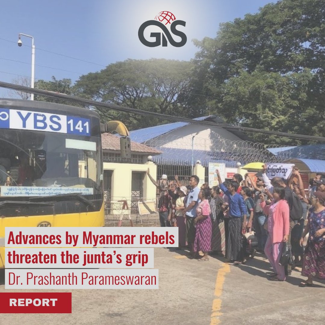 NEW REPORT: The civil war in Myanmar has reached a pivotal stage with Operation 1027, a major offensive by resistance forces challenging the military junta that seized power in 2021.   Read more in the new #GISreport by Dr. Parameswaran (@ASEANWonk): gisreportsonline.com/r/myanmar-civi…