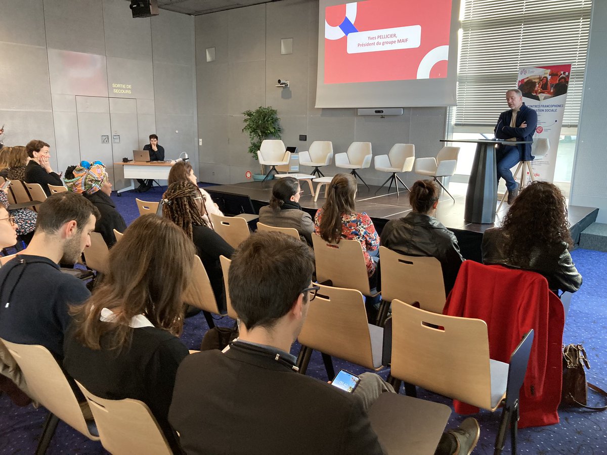 La premier journée des Rencontres francophones de l’innovation sociale #RIS2024 s’ouvre aujourd’hui à #Niort au siège de la @MAIF sur les mots d’accueil de Yves Pellicier, Président de la MAIF et Marianne Beseme, Secrétaire générale de l’OFQJ #InnovationSociale