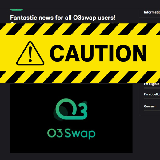 ⚠️ CAUTION ⚠️ The most recent snapshot proposal for O3 Swap's DAO is not from the team and is from a malicious actor, so do not, under any circumstances click the link sent in this proposal. Only follow communications from our official Twitter @O3_Labs and our official…