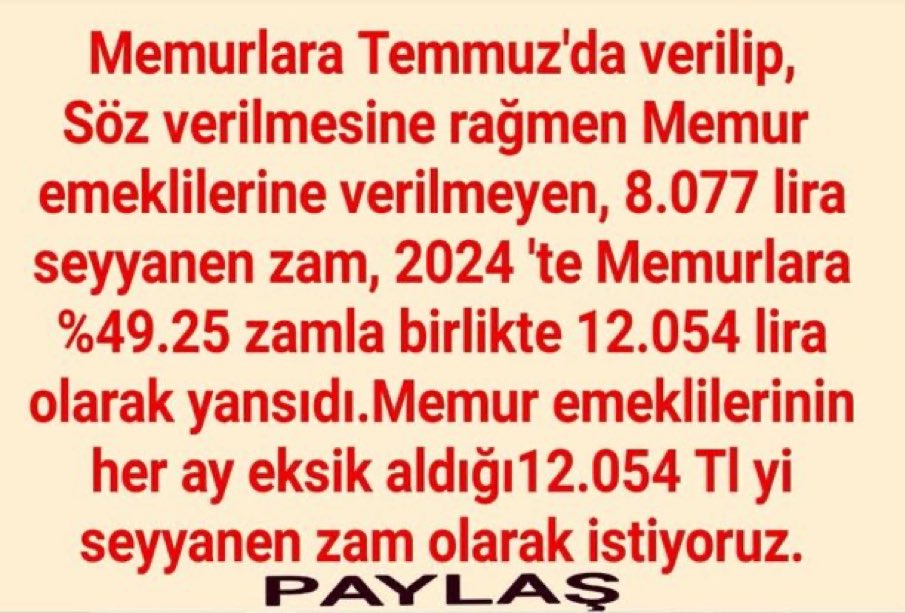 Haykırıyoruz hakkımızı verin #MemurEmeklisiniDuyunArtık