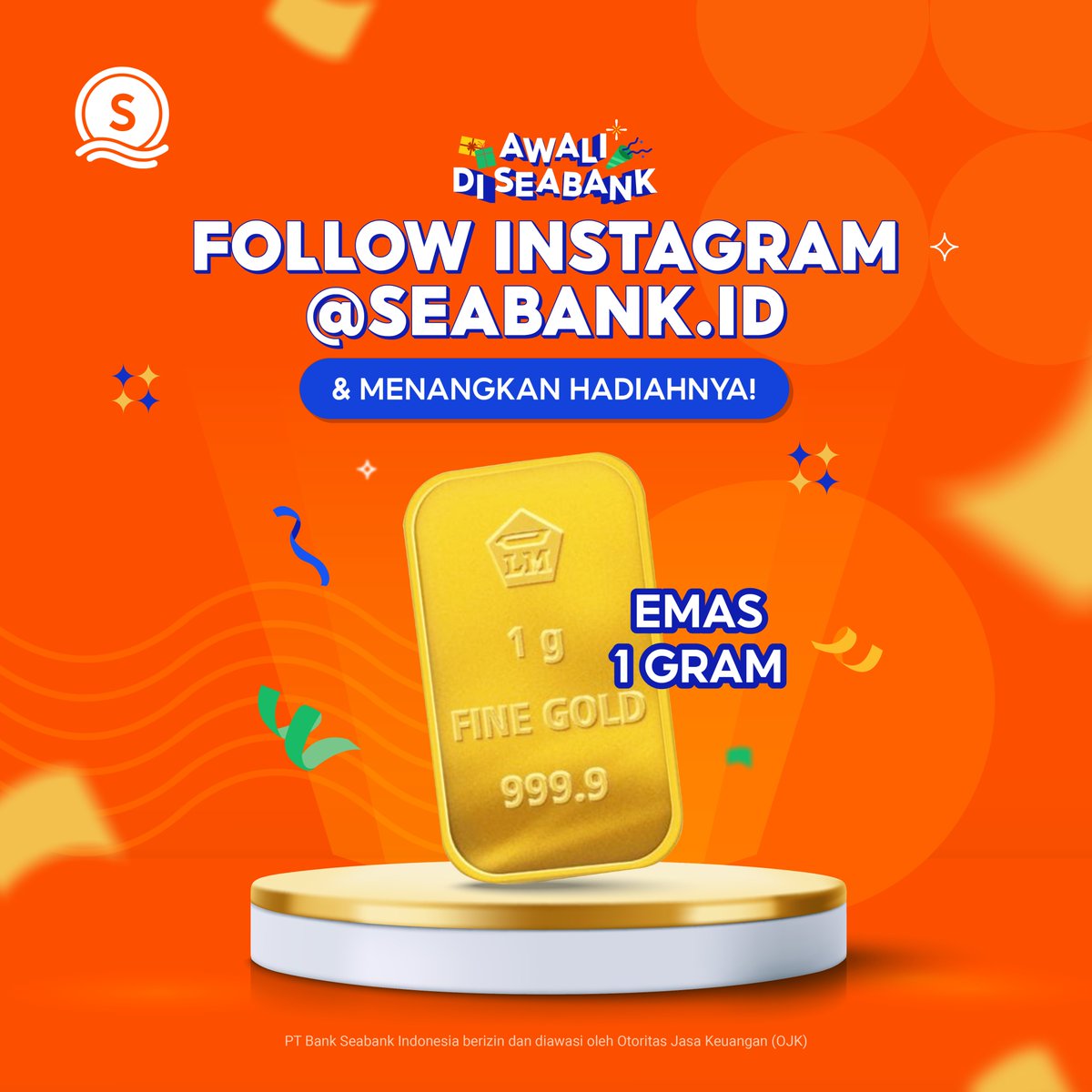 🏅FOLLOW INSTAGRAM SEABANK &amp; MENANGKAN EMAS 1 GRAM🏅

Dengan cara FOLLOW INSTAGRAM SeaBank, kamu sudah memperbesar kesempatan menangin EMAS 1 GRAM loh🤭~

MENANGKAN di sini 👉 instagram.com/p/C2qjqHyJH2A/