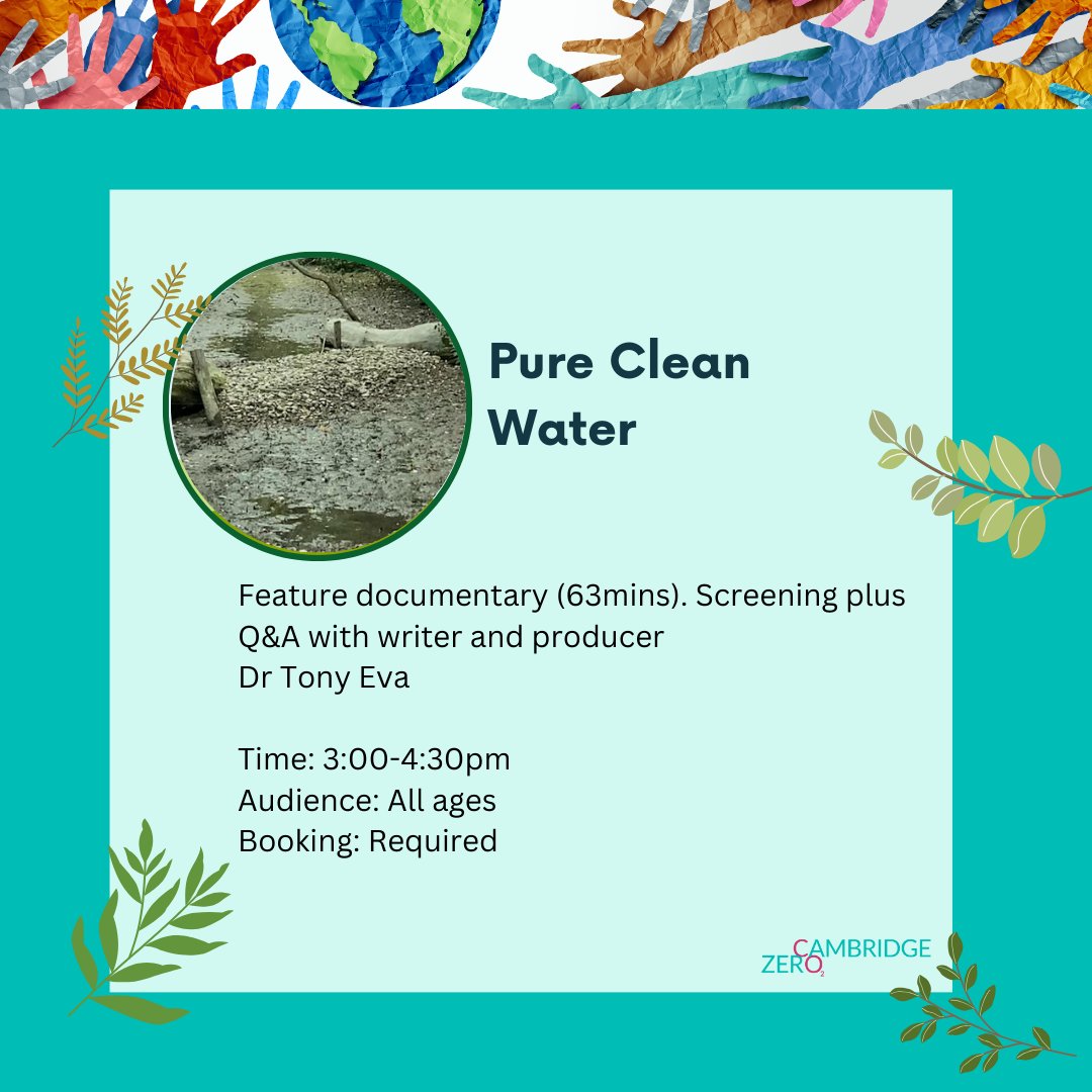 19 DAYS TO GO! 

Fancy watching a documentary and learning about the current state of chalk streams in Cambridge?

Join writer and producer Dr. Tony Eva <a href="/CambsClimate/">Tony Eva</a>  

👉 Please book your FREE ticket here: bit.ly/4996svy

#CZCommunityDay <a href="/Cambridge_Uni/">Cambridge University</a> <a href="/RMetS/">Royal Meteorological Society</a>