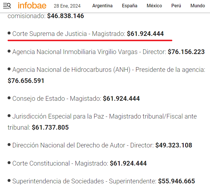 gener_usuga's tweet photo. A los 23 magistrados de la @CorteSupremaJ les pagamos en salarios cada mes más de 1400 millones de pesos, sin contar con secretarios, asistentes, oficinas escoltas, camionetas blindadas, seguridad a sus familias, viáticos, servicios de comunicación Etc etc.

Miles de millones de pesos cada mes, para que no respondan a la solicitud del pueblo en tiempo y hora.

Esos dineros son producto de los impuestos que entre todos pagamos.

#8F todos a la calle.