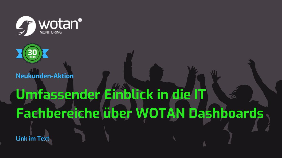 WotanMonitoring's tweet photo. Neukunden-Aktion: https://t.co/tFefP2y7pO
#WOTAN30 #Firmenjubiläum #30JahreWOTAN #GHInformatik #ITMonitoring #30YearsStrong #ITSecurity #ITInfrastructure #MonitoringSolutions #StabilitätundSicherheit #ITServiceExcellence #ITExcellence 30YearsInTech #WOTANMonitoring https://t.co/OgDrIm9kcP