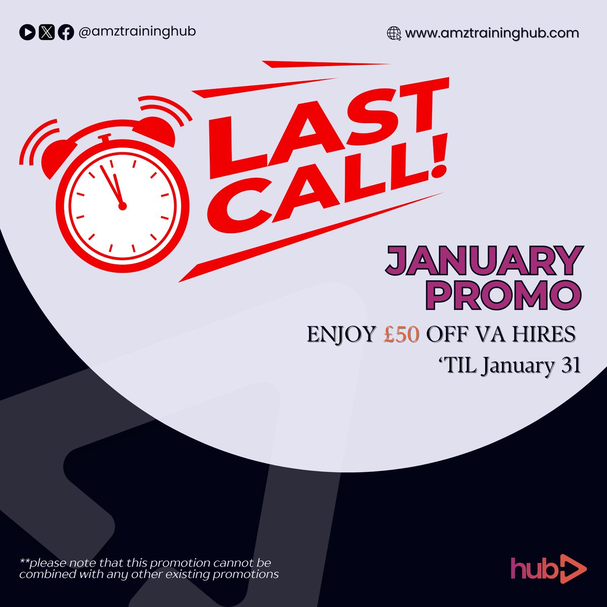 amztraininghub's tweet photo. January Promo Ending Soon! ⏰ Supercharge your Amazon business with a VA at an exclusive £50 OFF! 💼💻 

Don't miss this opportunity—act fast and elevate your efficiency! #LastCall #JanuaryPromo https://t.co/mmHq8gJmzc