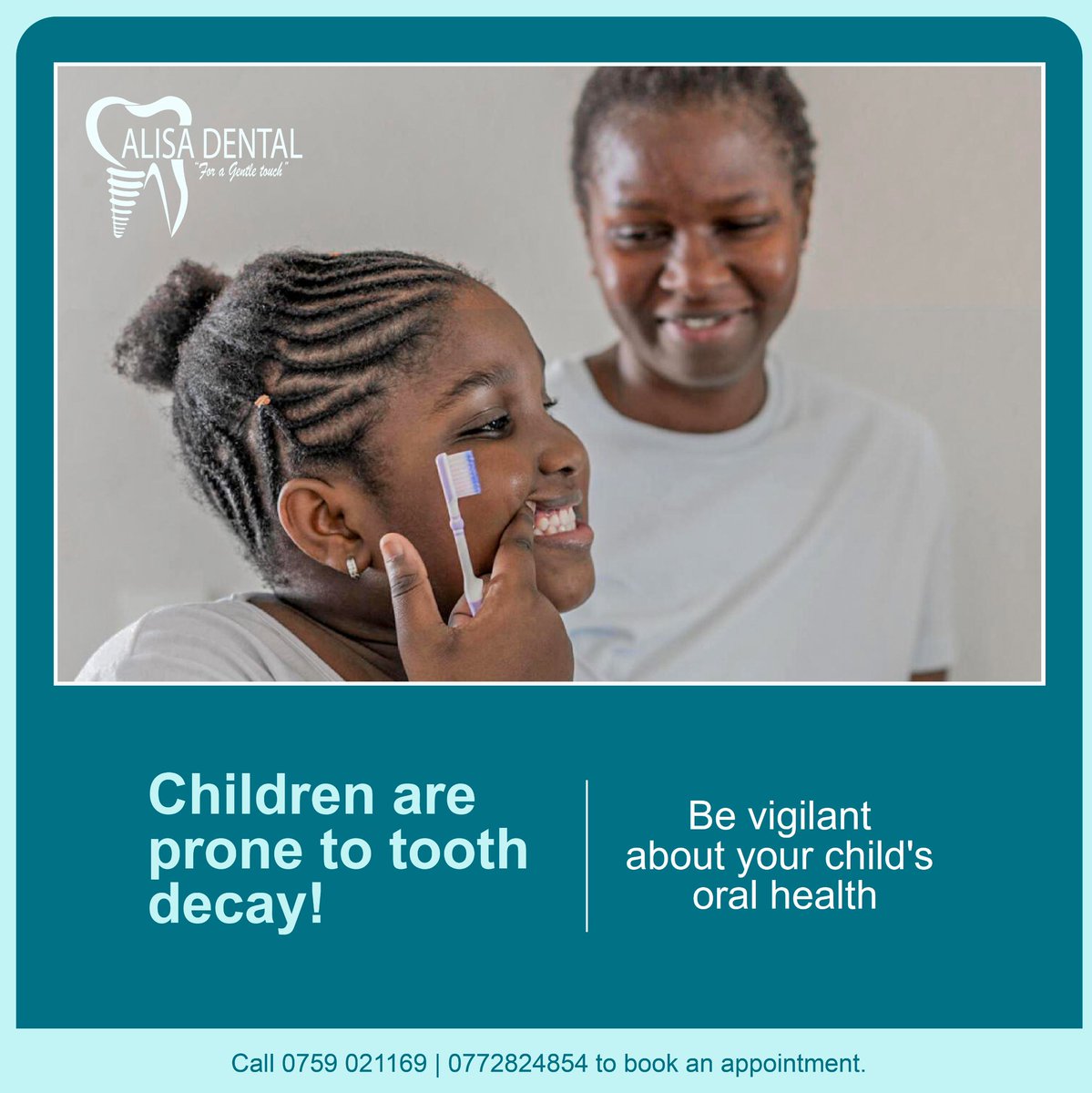 Research suggests that approximately 7 school children out of 10 may experience tooth decay!
Ensure that your child receives a thorough dental check up before and after school.

Visit alisadentalservices.com or call 0759021169 | 0772824854 to book your appointment.
#toothdecay