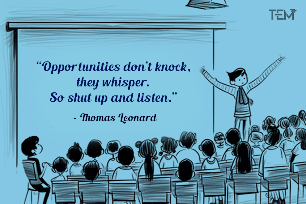 TheEducationMag's tweet photo. “Opportunities don’t knock, they whisper. So shut up and listen.” – Thomas Leonard
Read More: https://t.co/4eq2GIdoHu
#Coaching #coachingquotes #selfimprovement #goals #sethighgoals #leadership https://t.co/u5iYrVXsCR