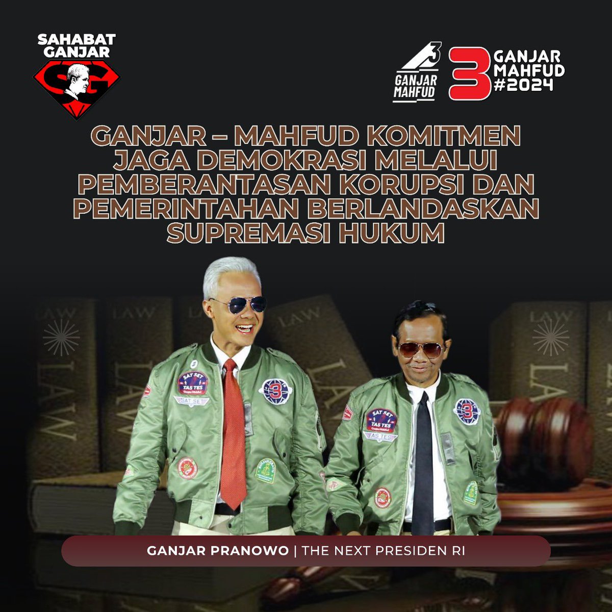 Ganjar-Mahfud komitmen jaga demokrasi melalui pemberantasan korupsi san pemerintahan berlandaskan supremasi hukum

#SahabatGanjar #GanjarPranowo #Ganjar #MenangkanGanjar #GenerasiGotongRoyong