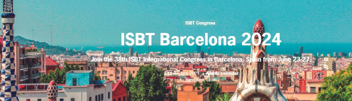 ANZSBT (@anzsbt) on Twitter photo Submit your abstract now and register for #ISBT2024 THE #transfusion congress!
<a href="/ISBTCO/">ISBT Central Office</a> @aabb
isbtweb.org/events/isbt-ba… Submit your abstract now and register for #ISBT2024 THE #transfusion congress!
<a href="/ISBTCO/">ISBT Central Office</a> @aabb
isbtweb.org/events/isbt-ba…