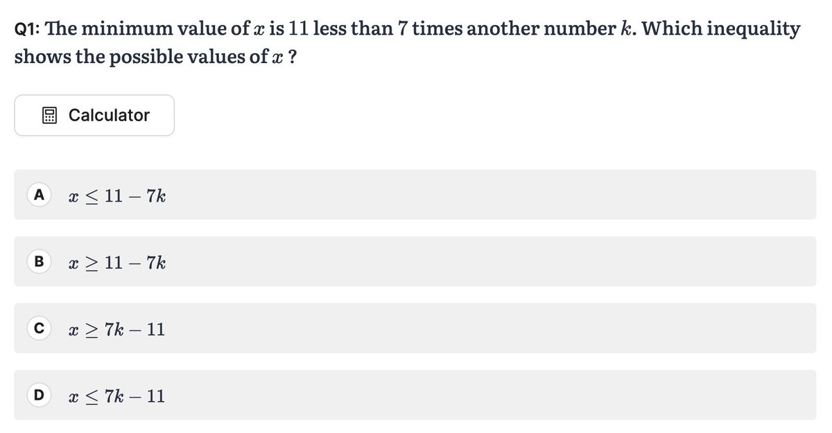 digitalsatmath's tweet image. [Daily Question #22] - Algebra 🎁

👉 Math99th.ai

#digitalsatmath #Math99th #sat #math #digitalsat #satmath #mathematics #algebra