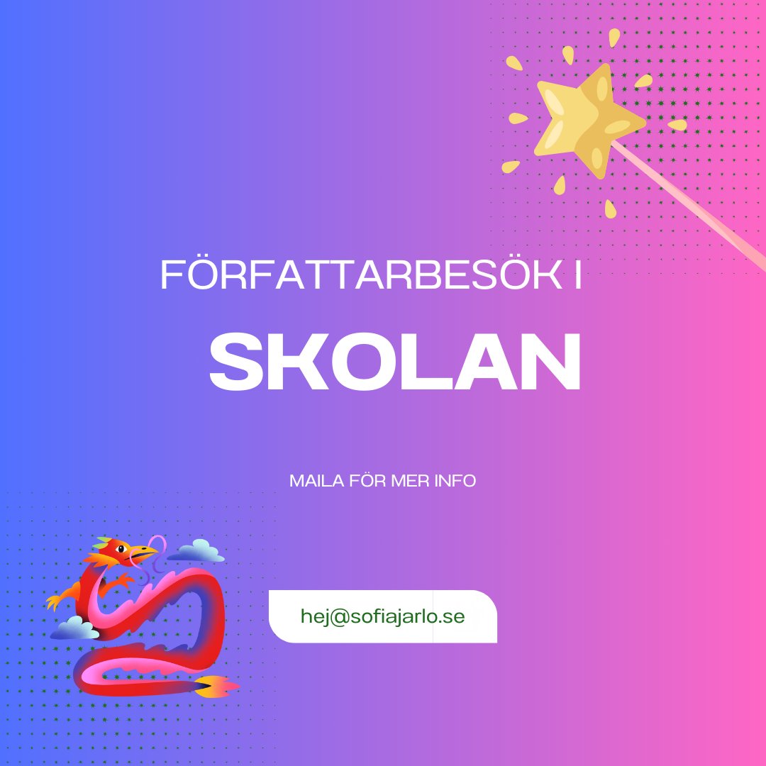 sofiajarlo's tweet image. Kom ihåg att söka pengar för #skapandeskola 2024! Du ansöker för skolans räkning enkelt via Kulturrådet. Preliminärboka mig gärna redan nu för författarbesök! Läs gärna mer här: forfattarformedling.se/forfattare/sof…
#författarbesök #läsinspiration #skrivutveckling