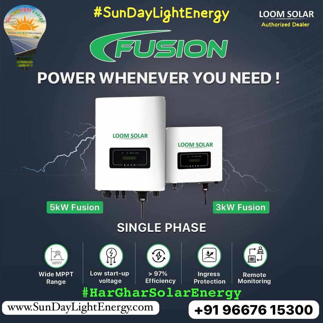 Transform your home into a powerhouse with #LoomSolar cutting-edge 3 & 5kW 1-phase #solarinverters! 🌞✨
#solarsystem
#SolarEnergy
#solarpanels
#solarpower
#solar
#SolarDealer
#hisar
#hisarharyana
#haryana
#pradhanmantrisuryodayyojana
#suryodayayojana
#SunDayLightEnergy